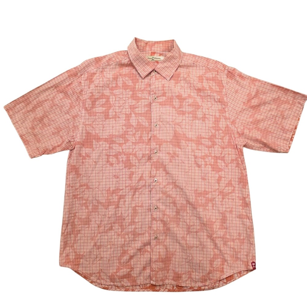 Tommy Bahama Coral Floral Solk Cotton‎ Summer Lightweight Button Up Shirt Size L